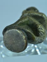 Ancien sceau à cacheter bronze patiné singe autour d'un tronc collection sceau - Miniature 7