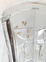 Ancien grand verre Charles X pans coupés gravure dorure XIXe Art de la table - Miniature 3