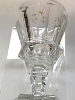 Ancien grand verre Charles X pans coupés gravure dorure XIXe Art de la table - Miniature 4