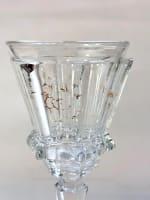 Ancien grand verre Charles X pans coupés gravure dorure XIXe Art de la table - Miniature 5