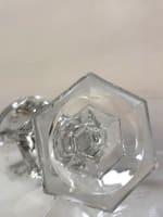 Ancien grand verre Charles X pans coupés gravure dorure XIXe Art de la table - Miniature 7