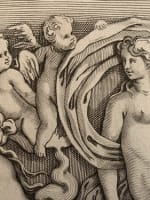 Ancienne gravure Vénus Neptune ange antique Giustiniana del Marchese XVIIe - Miniature 1