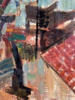 Beau tableau ancien paysage marin expressionniste vue de port d'époque Art Déco - Miniature 7