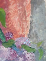 Tableau ancien Art déco Sigrist nature morte bouquet de fleurs aux lilas vase - Miniature 7