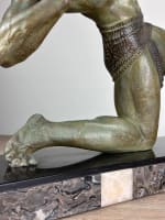 Ancienne sculpture art déco Demeter Chiparus portrait homme archer pat. bronze - Miniature 9