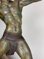 Ancienne sculpture art déco Demeter Chiparus portrait homme archer pat. bronze - Miniature 10