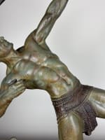 Ancienne sculpture art déco Demeter Chiparus portrait homme archer pat. bronze - Miniature 12