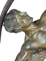 Ancienne sculpture art déco Demeter Chiparus portrait homme archer pat. bronze - Miniature 14