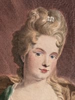 Ancienne gravure portrait La comtesse de Cosel Vénus François de Troy - Miniature 4