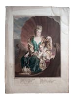 Ancienne gravure portrait La comtesse de Cosel Vénus François de Troy - Miniature 12
