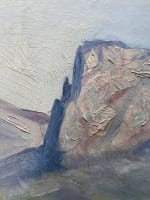 Tableau ancien huile montagne Alpilles signé sommet arboré cadre XXe - Miniature 6