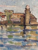 Tableau ancien huile marine vue de Collioure 1953 post impressionniste signée - Miniature 9
