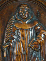 Ancien meuble cabinet de voyage Renaissance mémento mori Italie bois sculpté - Miniature 21