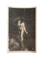 Ancienne photo portrait de femme nue baigneuse reflet eau J. Mandel art déco - Miniature 7