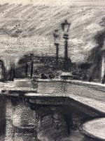 3 dessins Jean Terles vue de monuments de Paris Notre-Dame pont jardin parc - Miniature 2