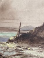 Beau dessin école orientaliste bédouin ruine bord de mer Maroc 1860 Jacob Jacobs - Miniature 5