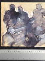 Beau dessin Jean Terles étude de personnages sur un banc Parisian Art 1920 - Miniature 6