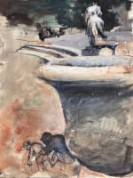 Beau dessin Jean Terles le jardin des Tuileries Paris Parisian Art Scene 1920 - Miniature 1