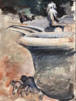 Beau dessin Jean Terles le jardin des Tuileries Paris Parisian Art Scene 1920 - Miniature 5