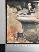 Beau dessin Jean Terles le jardin des Tuileries Paris Parisian Art Scene 1920 - Miniature 7