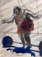 Beau dessin Jean Terles étude cirque altères haltérophile force Paris 1920 - Miniature 5