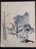 Beau dessin ancien Jean Terles femme nue alanguie faune nymphe symbolisme 1920 - Miniature 4