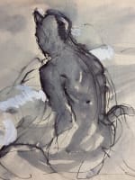 Beau dessin ancien Jean Terles femme nue alanguie faune nymphe symbolisme 1920 - Miniature 9