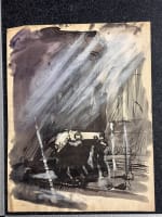 Beau dessin Jean Terles homme portant un cercueil croque-mort obsèque art déco - Miniature 5