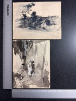 Dessin ancien Jean Terles portrait homme prisonnier cour de prison Paris 1920 x2 - Miniature 4