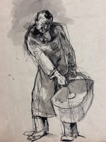 2 dessins Jean Terles cuisinier au panier restaurant casino Parisien scène 1920 - Miniature 1