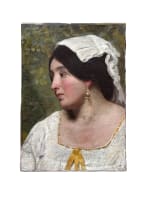 Tableau ancien nature morte pavots carton tapisserie Gobelins Paris Binet 1900 - Miniature 14