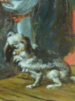 Tableau ancien portrait Louis XIV enfant Cardinal Mazarin Leon Faure Delacroix - Miniature 6
