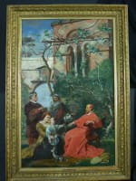 Tableau ancien portrait Louis XIV enfant Cardinal Mazarin Leon Faure Delacroix - Miniature 12