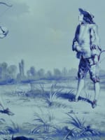 Spectaculaire ancien plat circulaire aux archets Creil Montereau XIXe 50 cm x 2 - Miniature 4