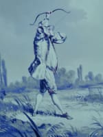 Spectaculaire ancien plat circulaire aux archets Creil Montereau XIXe 50 cm x 2 - Miniature 5