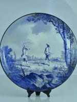 Spectaculaire ancien plat circulaire aux archets Creil Montereau XIXe 50 cm x 2 - Miniature 10