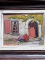 Ancien tableau breton maison Rochefort jardin Juliette Prin x 2 Charles Perron - Miniature 8