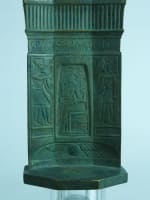 Ancienne sculpture Osiris Art Nouveau hiéroglyphe bronze Egypte signée Willy - Miniature 10