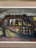 Ancien tableau François Bernadi Collioure paysage vieilles maisons La Dépêche - Miniature 1