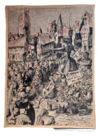 Dessin ancien scène animée portrait femme haranguant la foule Paris XIXe siècle signé - Miniature 4