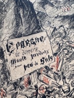 Dessin ancien scène animée portrait femme haranguant la foule Paris XIXe siècle signé - Miniature 8