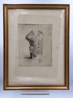 Ancienne gravure anatomique académie torse nu signé Dasque Art nouveau - Miniature 3