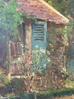 Tableau ancien le jardinier au travail dans un jardin impressionniste printemps - Miniature 4