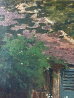 Tableau ancien le jardinier au travail dans un jardin impressionniste printemps - Miniature 6