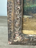 Tableau ancien le jardinier au travail dans un jardin impressionniste printemps - Miniature 8