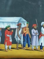 Rare tableau ancien India Company School Mica 19 thc enterrement offrande n°4 - Miniature 1