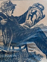 Ancienne gravure portrait Breton antiquaire vase Olympe Grèce antique Broutelle - Miniature 8