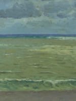 Ancien tableau marine bord de mer Saint-Jean-de-Luz vague 1888 Pays Basque Ogier - Miniature 3