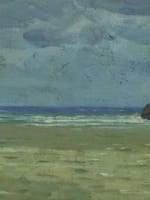 Ancien tableau marine bord de mer Saint-Jean-de-Luz vague 1888 Pays Basque Ogier - Miniature 5