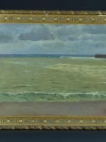 Ancien tableau marine bord de mer Saint-Jean-de-Luz vague 1888 Pays Basque Ogier - Miniature 10
